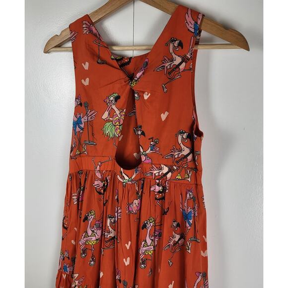 Stella McCartney Teen Flamingo Party Tiered Sleeveless Dress | Teens 14 - Picture 5 of 10